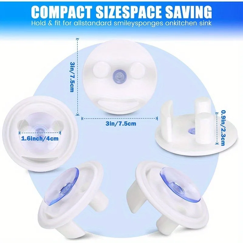 1PC Multi-functional Kitchen Rack with Smiling Sponge Holder for Sink and Bathroom