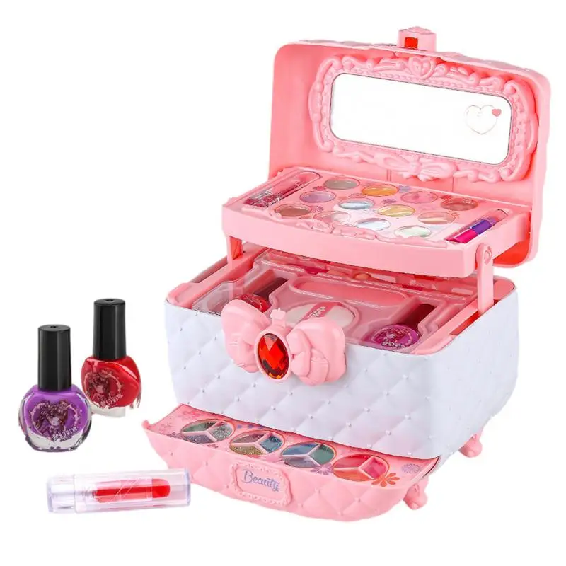 

Children's Makeup Cosmetics Playing Box Play Set Princess Makeup Girl Toy Lipstick Eye Shadow Safety Non-toxic Toys