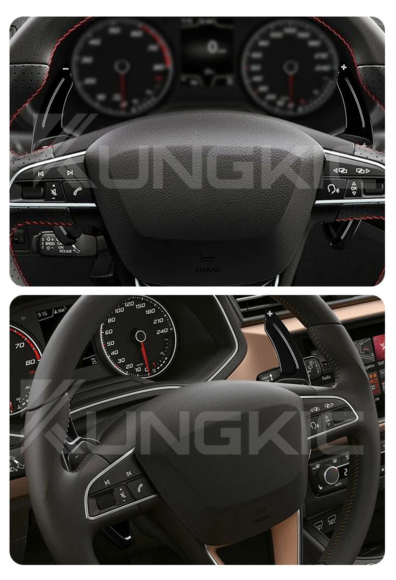Schaltwippe für Seat Leon ST 5F FR Cupra Ateca Ibiza 6P Arona Tarraco Kohlefaser-Autolenkradverlängerung Schalthebelaufkleber – Detail 7