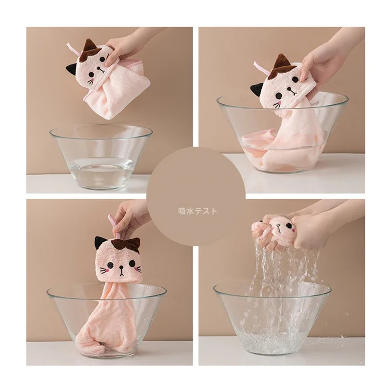 Cute cat kitchen cleaning towel coral velvet hand towel bathroom hanging absorbent dishcloth soft cleaning cloth rag 5 Cute cat kitchen cleaning towel coral velvet hand towel bathroom hanging absorbent dishcloth soft cleaning cloth rag 5