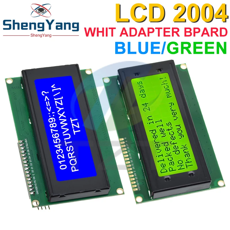 TZT IIC/I2C/TWI 2004 Serial Blue Green Backlight LCD Module For Arduino UNO R3 MEGA2560 20 X 4 LCD2004