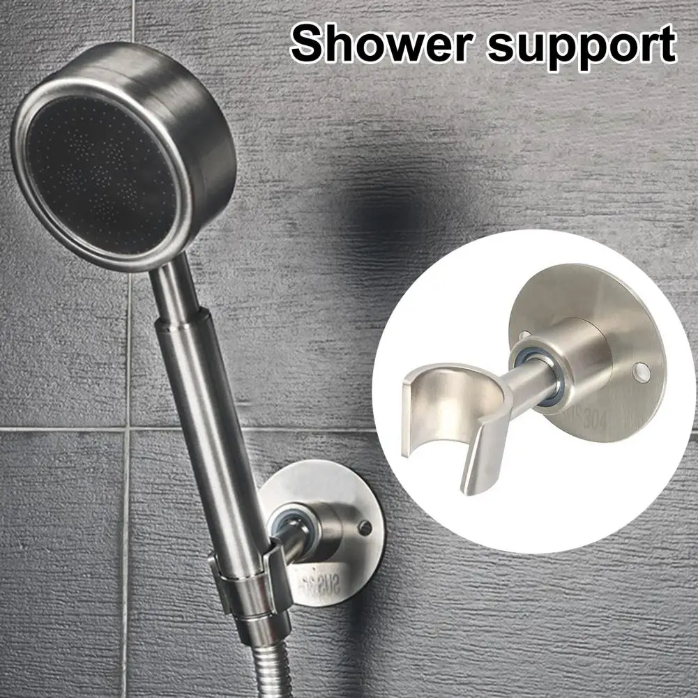 Shower Head Shelf Universal Shower Head Holder Wall-mounted Anti-slip Adjustable Angle Durable Stainless Steel for Bathroom bakala black stainless steel wall mounted or ceiling mounted bathroom shower arm shower rod