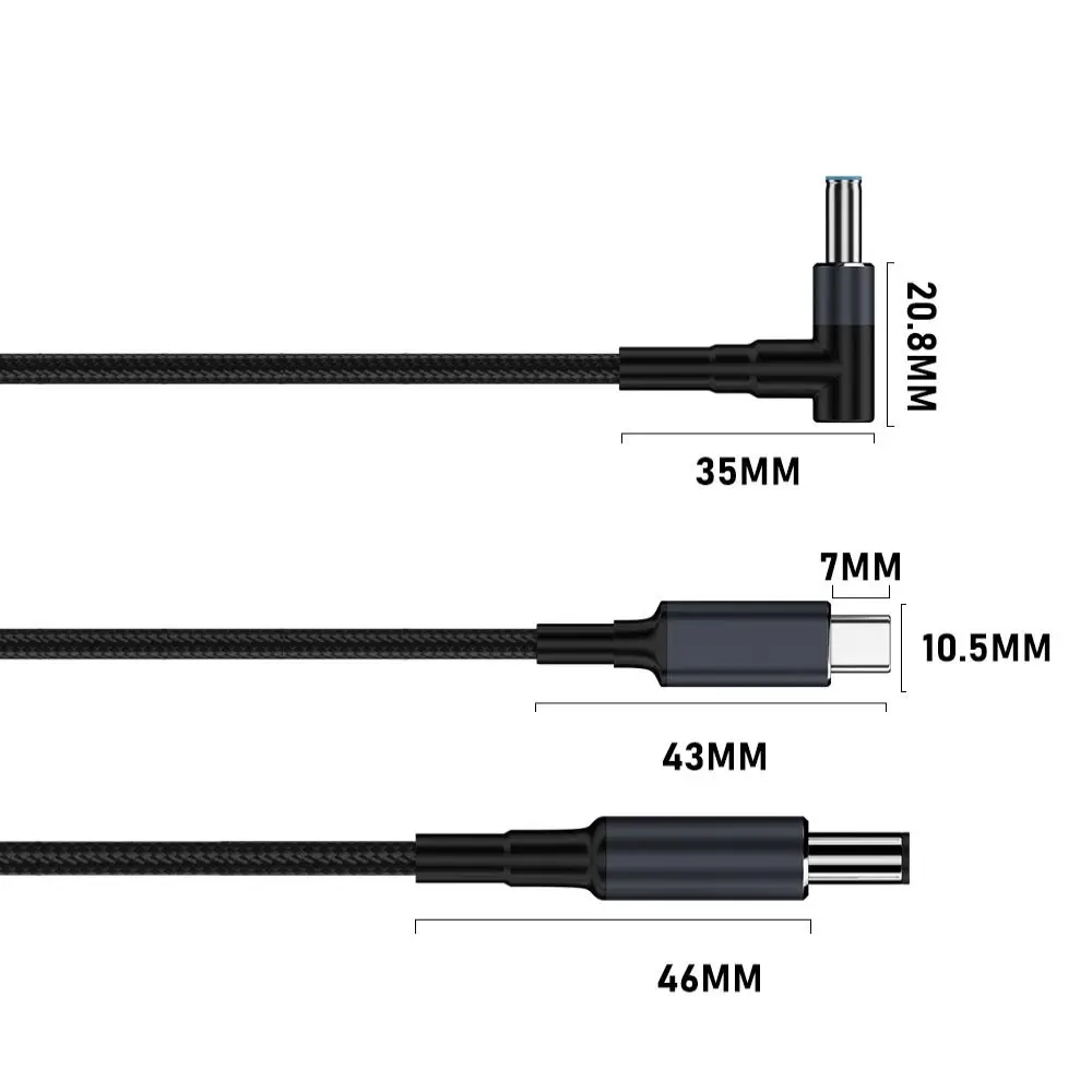 180CM Laptop USB Typ-C zu DC Kabel 20V 7A 5,5X2,5mm PD 140W Konverterkabel Emark Chip Mehrere Modelle für HP/Dell/Asus – Detail 2
