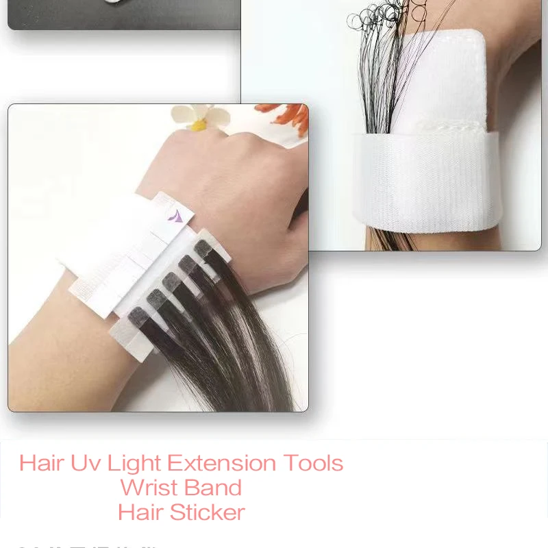 8pcs Kit Wigs Hair Uv Glue Lamp Hair Extension Kit for Human hair: 20g UV Glue, UV Lamp,Glue Remover,Hair Sticker,Uv Glasses