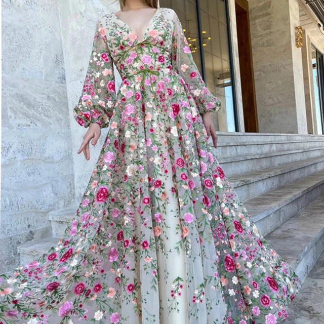 Serene Hill Muslim Pink Long Sleeve High Neck Luxury Beaded Evening D –  SERENE HILL