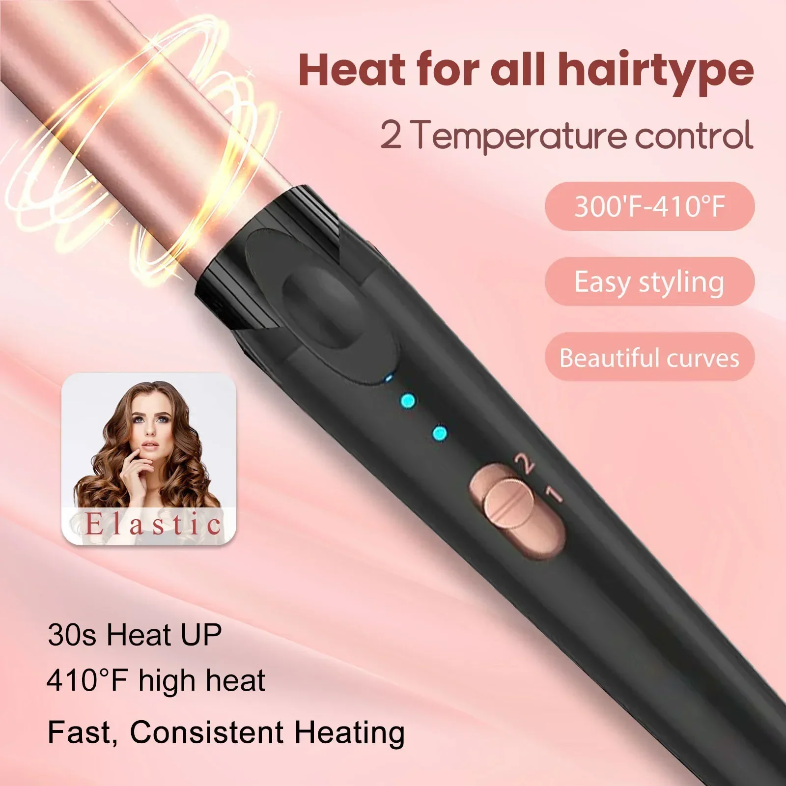 Iron Wand Different Types Of Hair Curlers 1/2-1 Inch Tapered