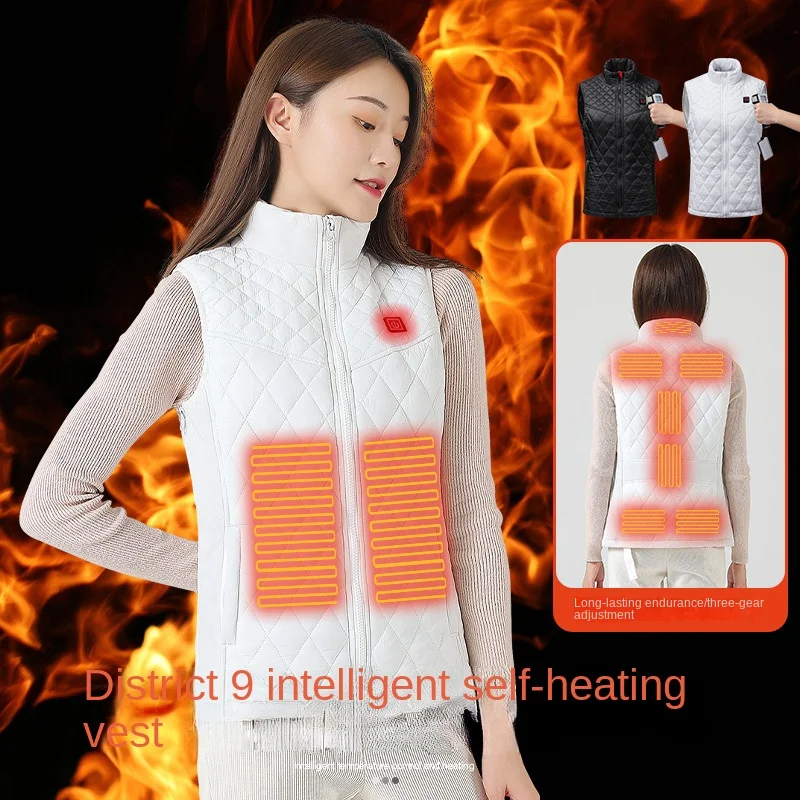 9 Heating Areas Vest Women Self Heating Vest Fashion Warm Clothes Usb