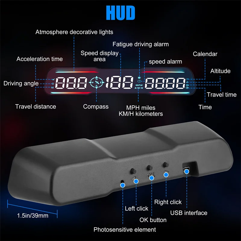 GPS ӵ G19 HUD, º ǻ, ð, , ޷, ħ,  Ÿ ð   溸