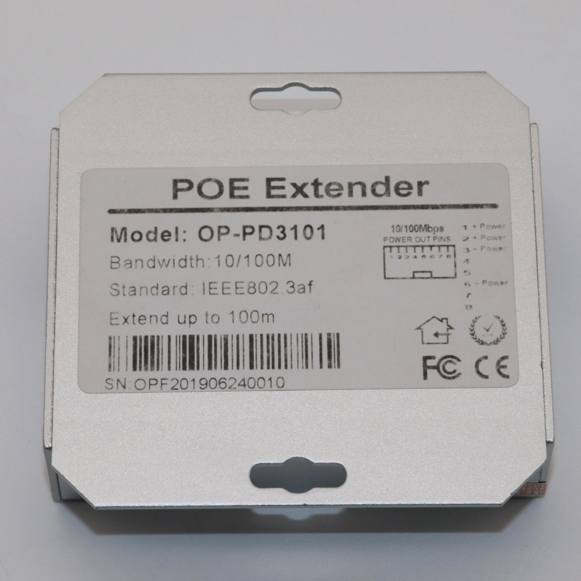 POE 익스텐더 2포트 100Mbps(IEEE 802.3af 표준 송신기 포함) NVR IP 카메라용 무선 AP DIY 1*입력 + 1*출력 200m