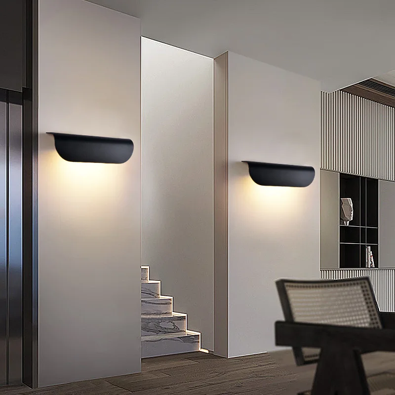 Elegant Waterproof Black and White Wall Lamp for Outdoor and Indoor Spaces