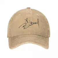 Britney Spears SIGNATURE Baseball Caps Snapback Washed Denim Hats Outdoor Adjustable Casquette Hip Hop Baseball Cowboy Hat 1