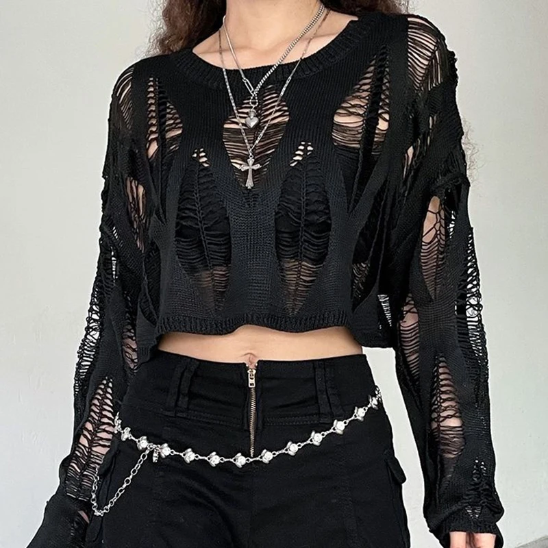 ITOOLIN Women Hole Hollow Out Y2K T-shirts Batwing Sleeve Knitted Shirt For Women Loose Streetwear Tops Spring Autumn 2024 Best Sellers In Women's Clothing ITOOLIN Women Hole Hollow Out Y2K T-shirts Batwing Sleeve Knitted Shirt For Women Loose Streetwear Tops Spring Autumn 2024 Best Sellers In Women's Clothing