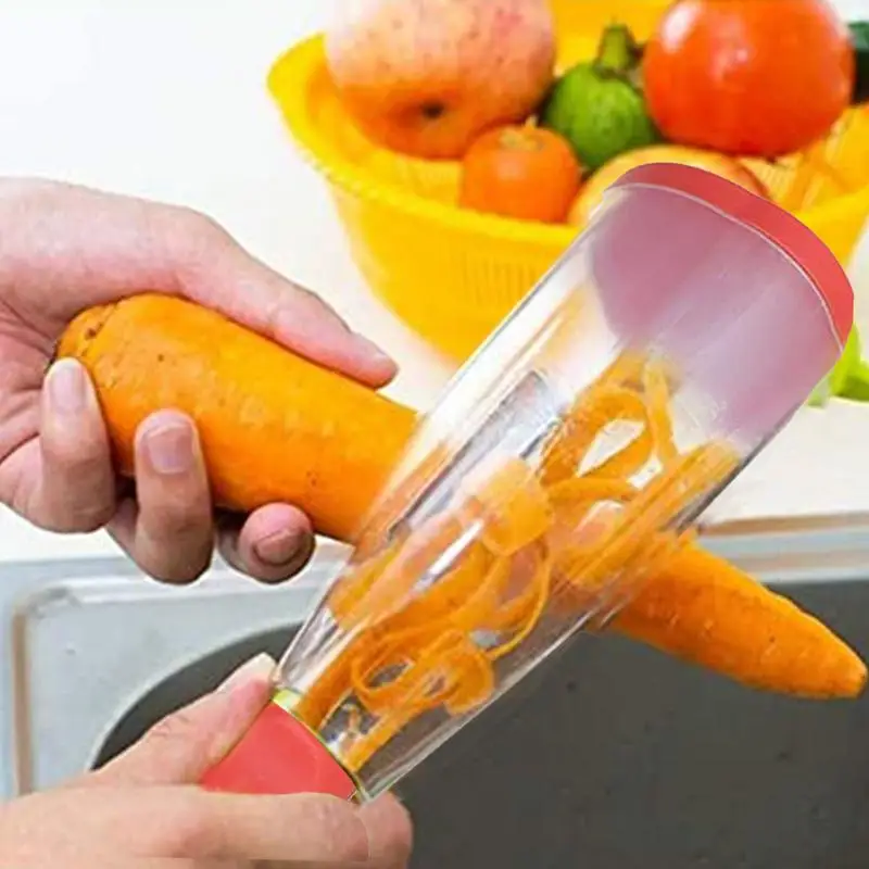 

Stainless Steel Peeler Portable Vegetable Slicer With Storage Container Fruit Cutter Grater Kitchen Gadget For Peeling