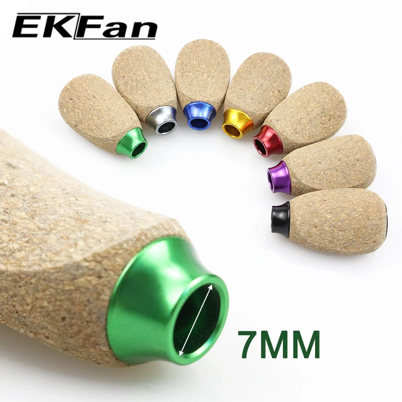 EKFan 1PC 42mm 코르크 나무 스피닝 베이트캐스팅 낚시릴 손잡이 (A/S/D용) 7*4*2.5mm 베어링 포함 루어릴 핸들 DIY 부품