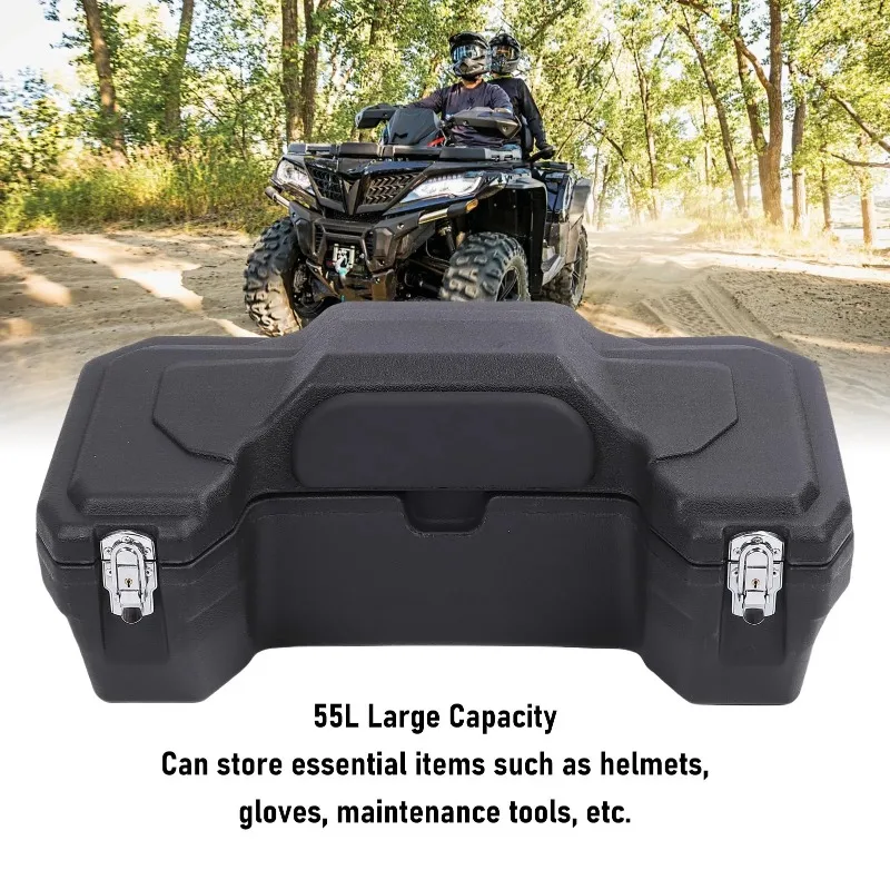 ATV Rear Storage Box 55L Large Capacity Rain Proof ATV Rear Luggage Box ...