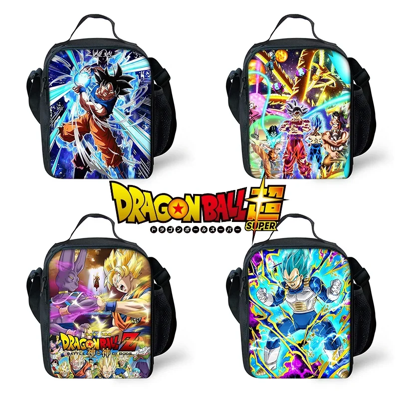 Dragon Ball Super Son Goku Student Lunch Bags Cartoon Printing Insulated Bento Bags Portable Thermal Bag Ice Pack Aluminum Foil Cartoon Lunch Bags