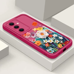 Floral Print Soft Silicone Phone Case - Galaxy S23 Ultra (B432 Hot Pink)