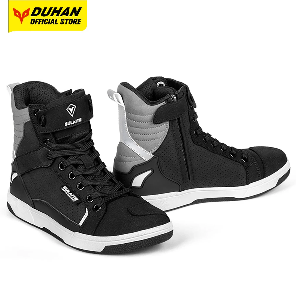 SULAITE Wear Resistant Motocross Cycling Protective Shoes The Four Seasons Breathable Motorcycle Boots Moto Equip Reflective