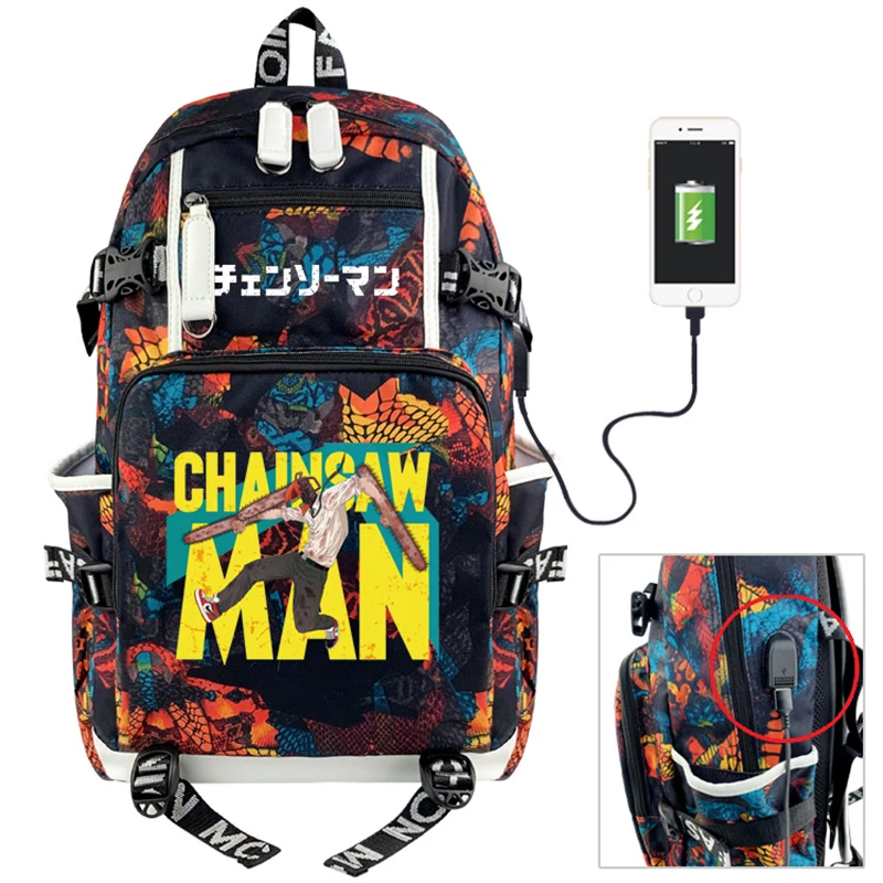 

Anime Chainsaw Man Teenagers School Bag Oxford Laptop Bags Boy Girl School Backpack Large Capacity Travel Bag For Kids
