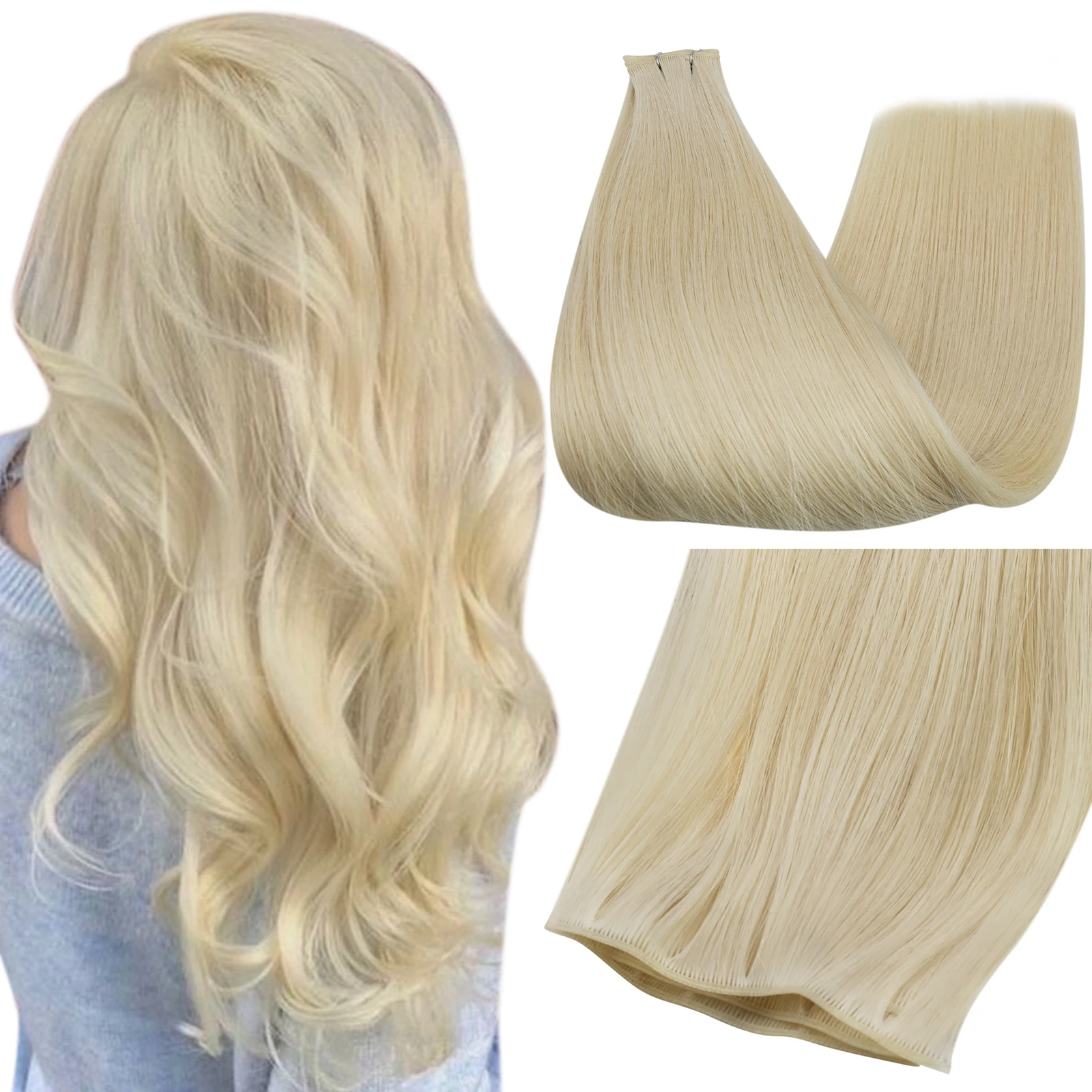 Ugeat Human Hair Weft Virgin Human Hair Extensions Genius Weft Extensinos Salon Quality Last 12 Months human hair extensions
