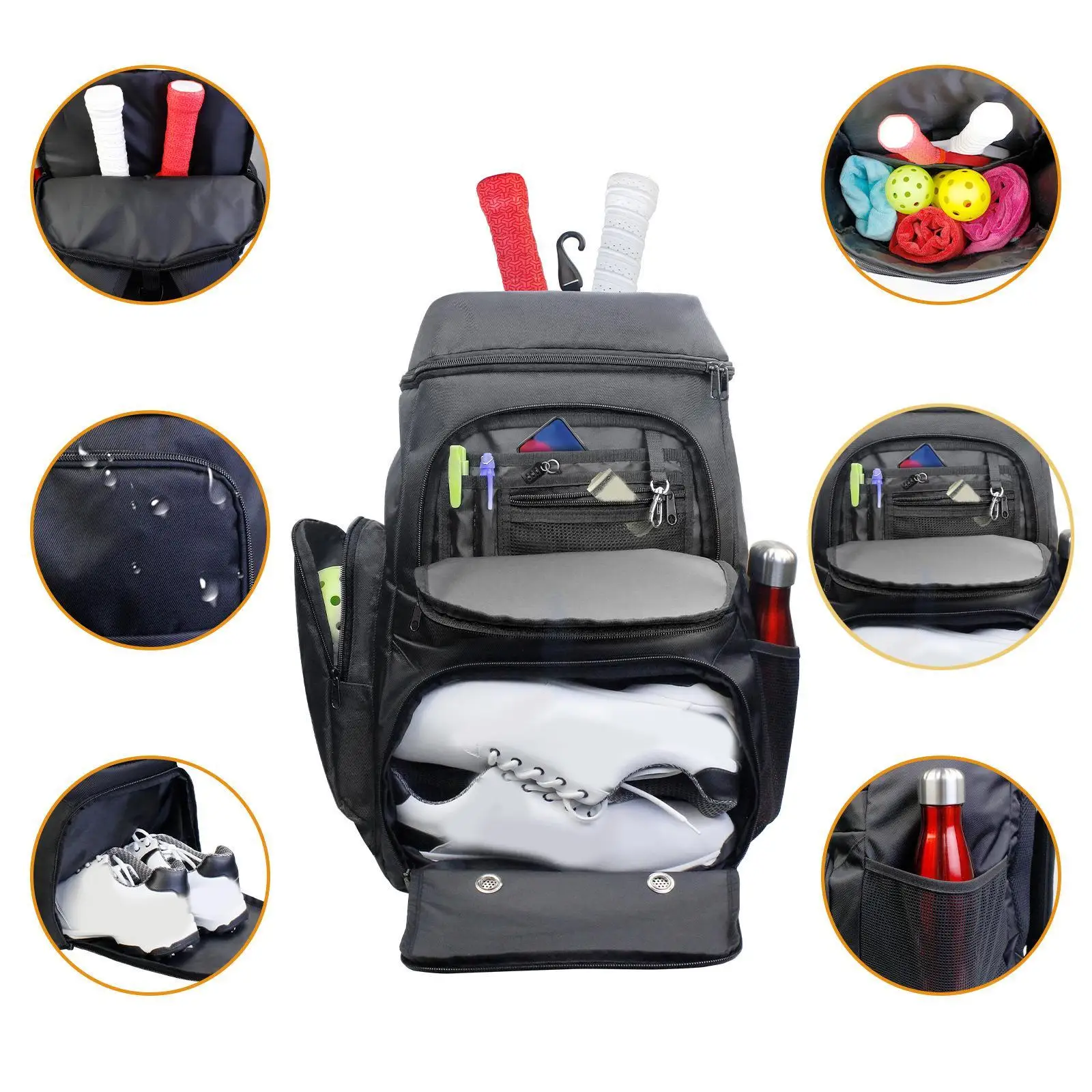 Pickleball Backpack with Shoe Compartment Tennis Paddle Backpack Daypack Pickleball Backpack with Shoe Compartment Tennis Paddle Backpack Daypack