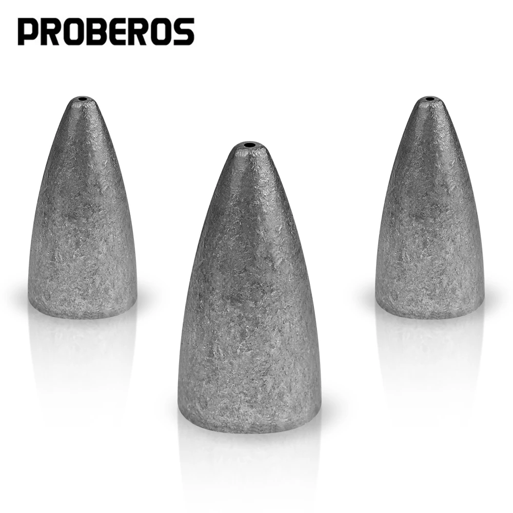 PROBEROS 50 個 1.8 グラム-40 グラム弾丸コーン鉛シンカーテキサスリグ釣り重み海水淡水ペスカ釣具アクセサリー