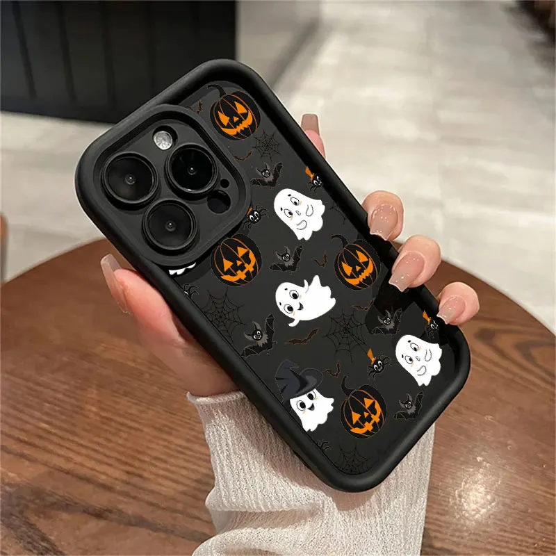 Fun Halloween Pumpkin Ghost Phone Case - Soft Back Cover