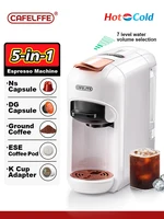 Cafelffe 5 in 1 Capsule Coffee Machine Fit Dolce gusto Nespresso Capsule ESE Pod Ground Coffee K-cup 19Bar Hot/Cold,gift-giving 1