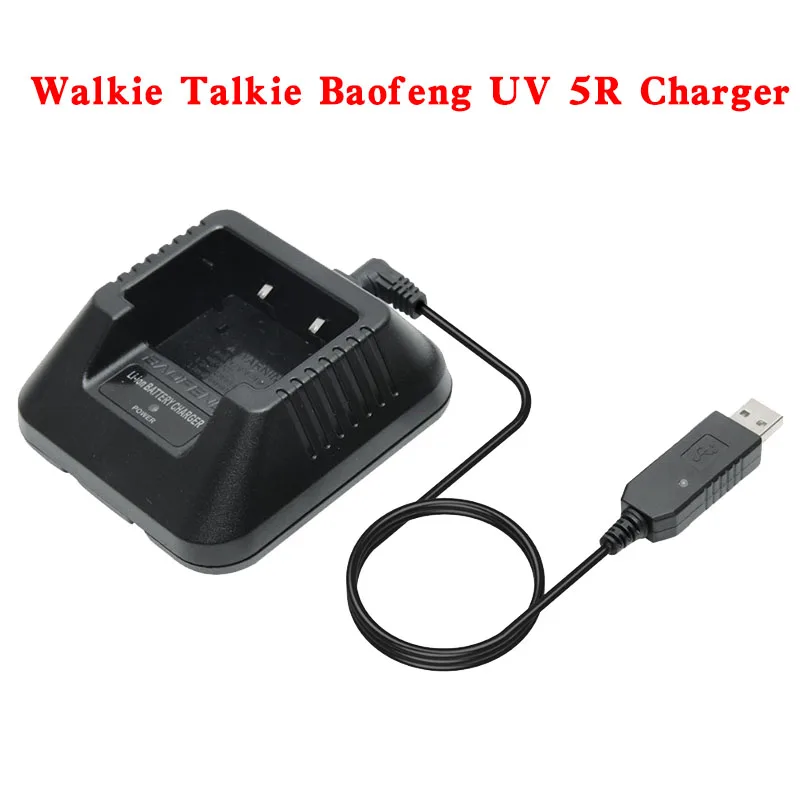 

100% Original USB Adapter UV-5R Charger Pofung Two Way Radio UV5R Walkie Talkie Baofeng UV 5R Li-ion Battery Charger Accessories