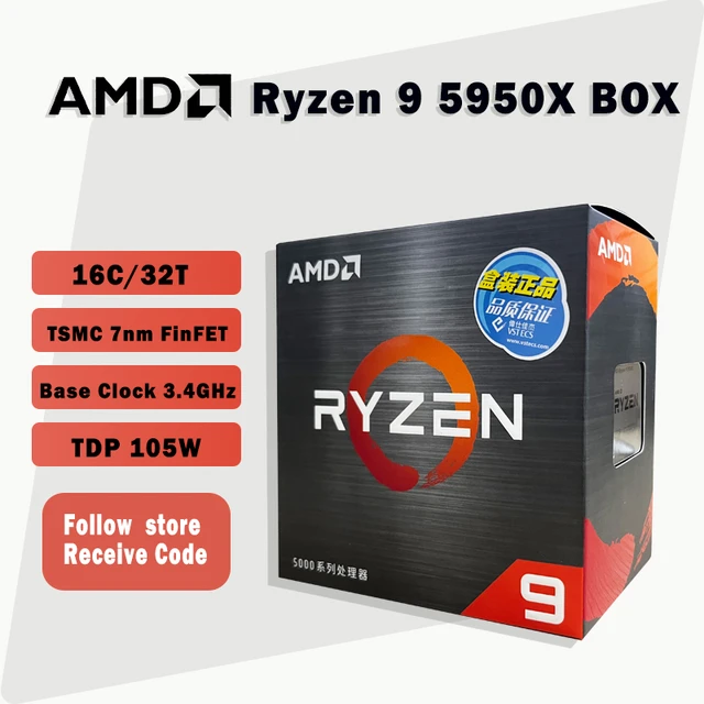 Amd Ryzen 9 5950x New R9 5950x 3.4 Ghz 16 Cores 32 Threads Cpu Processor  7nm L3=64m 100-000000059 Socket Am4 - Cpus - AliExpress