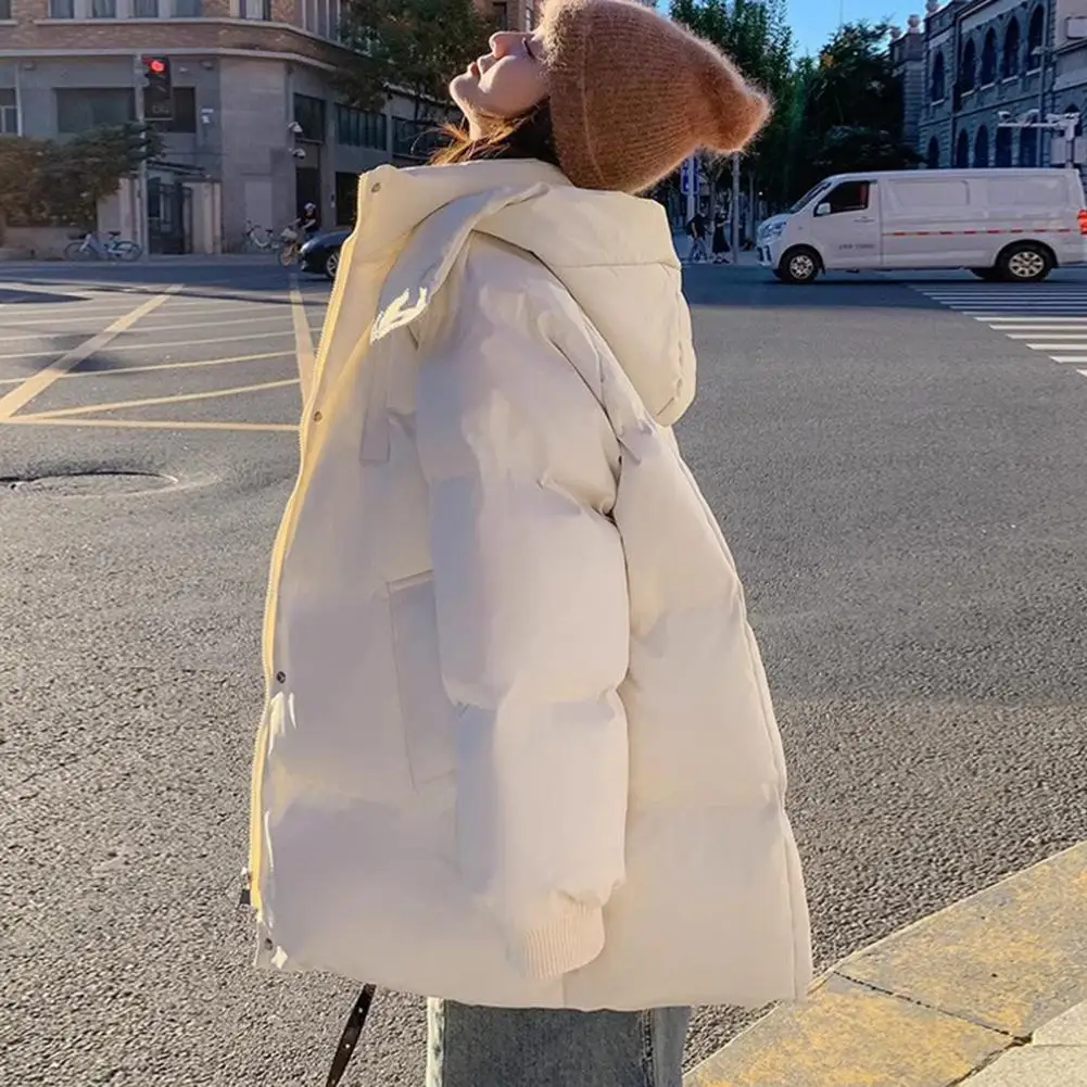 Comfortable Cotton-padded Jacket for Women Women's Winter Hooded Cotton Coat with Thick Padded Windproof Warmth for Women women s winter coat 2023 color fur collar zipper decoration slim fitting hooded cotton coat for women thick coat for women