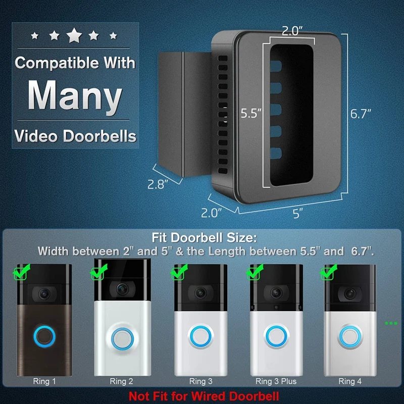 aiphone intercom Ring Doorbell Holder Apartment No Drill Ring Doorbell Mount Video Doorbell Bracket Compatible With Most Video Doorbells video intercom system