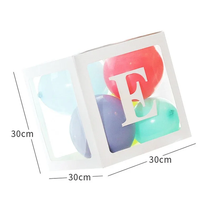 25/30cm Transparent Letter Box Balloon Box Birthday Wedding Custom Name Party Decoration Kids Babyshower Girl Balloon DIY Boxes