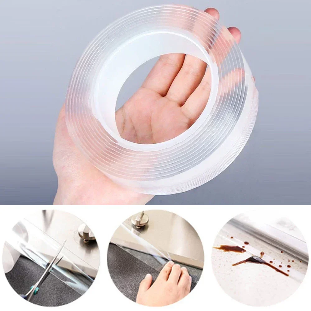 

Nano Tape Waterproof Wall Stickers Reusable Heat Resistant Bathroom Home Decoration Tapes Transparent Double Sided Monster Tape
