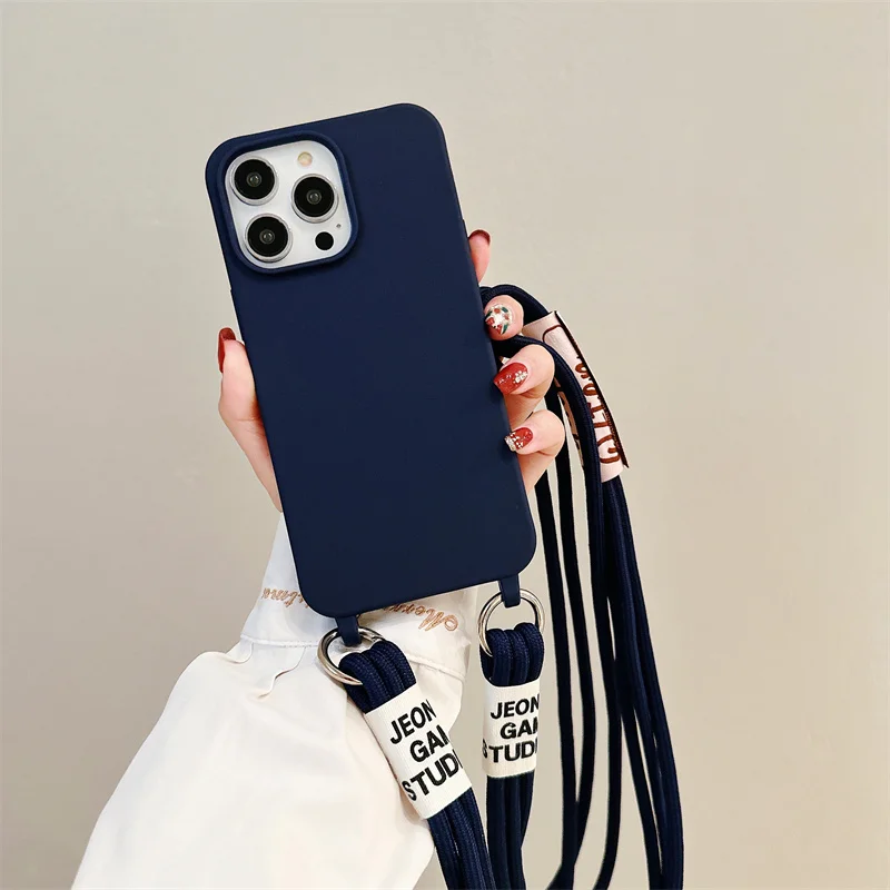 Handyhülle Mit Umhängeband Für Iphone Silikon Crossbody Case_voghion.com