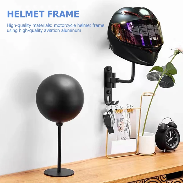 2/1PC Motorcycle Helmet Rack Wall-mounted Hat Storage Holder with Hook 180  Degree Rotation Cap Display Storage Rack Hanger - AliExpress