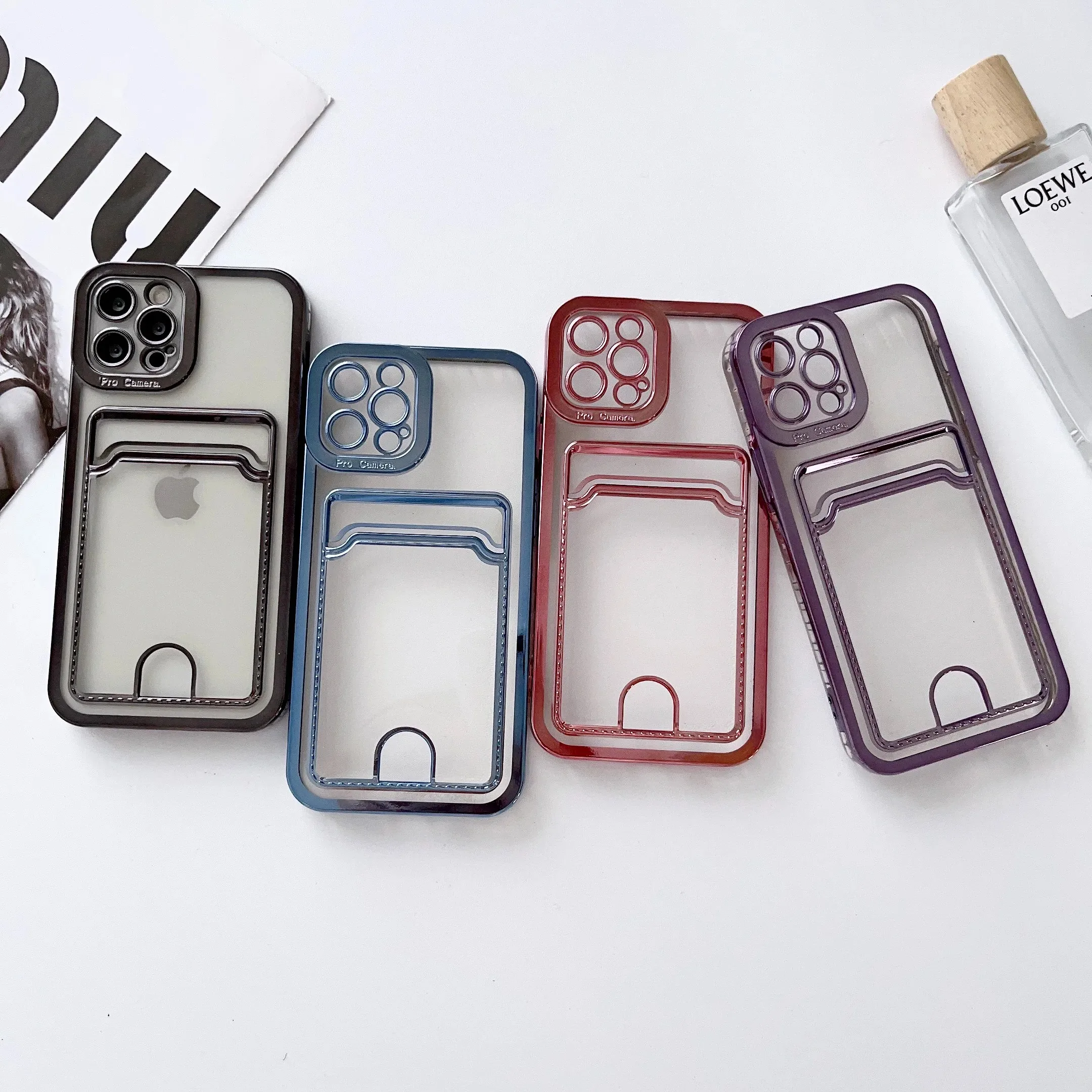 Sleek Silicone Card Slot Wallet Case - Shockproof and Clear Design