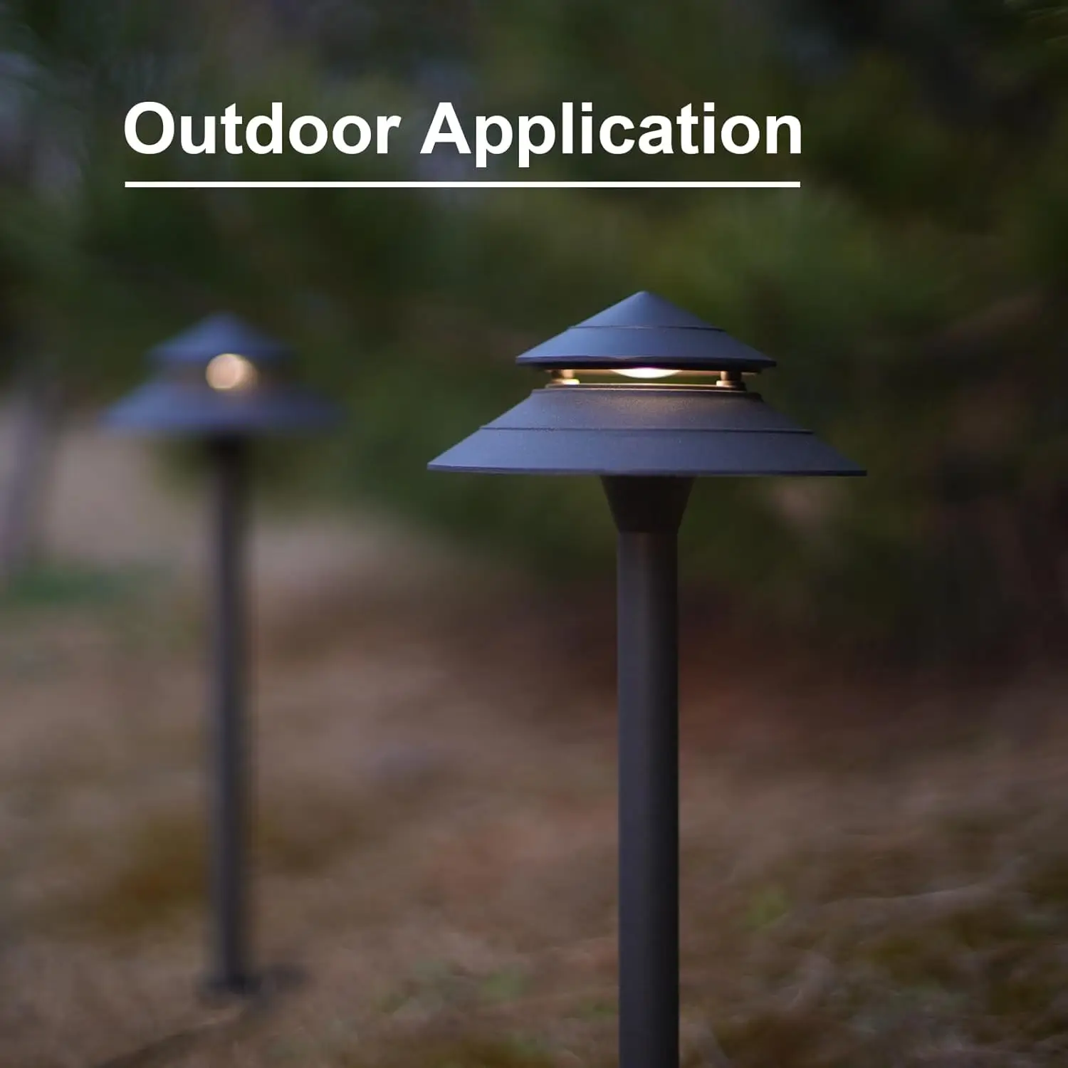 Pathway Lights Kits 3W LED 8PK Outdoor Low Voltage Landscape Lighting 180 Lumen Hardwired 2 Tier Pagoda Path Light 3000K Warm Wh 4