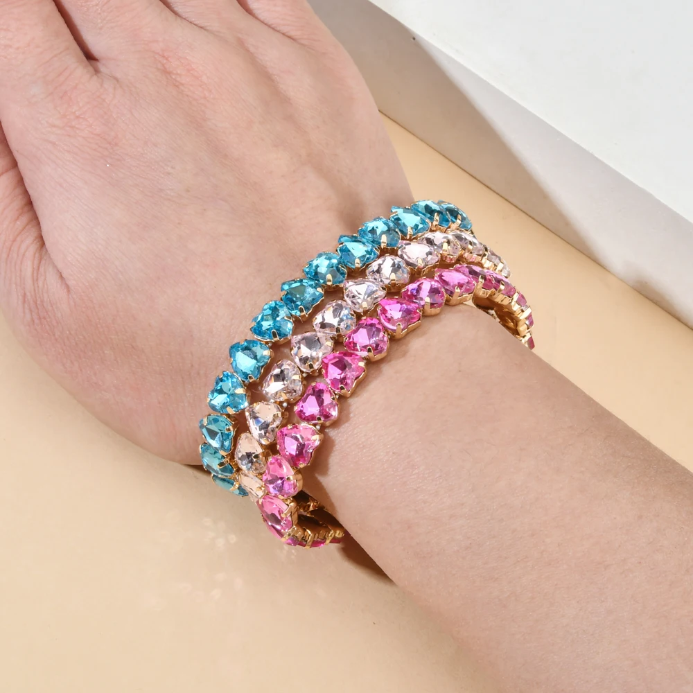 Fashion Quality Hot Pink/White/blue Crystal Cubic Zircon