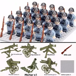 Deluxe WWII Military - Themed Building Block Set with Mini Figures and Accessories - Perfect Holiday Gift (Italian army)