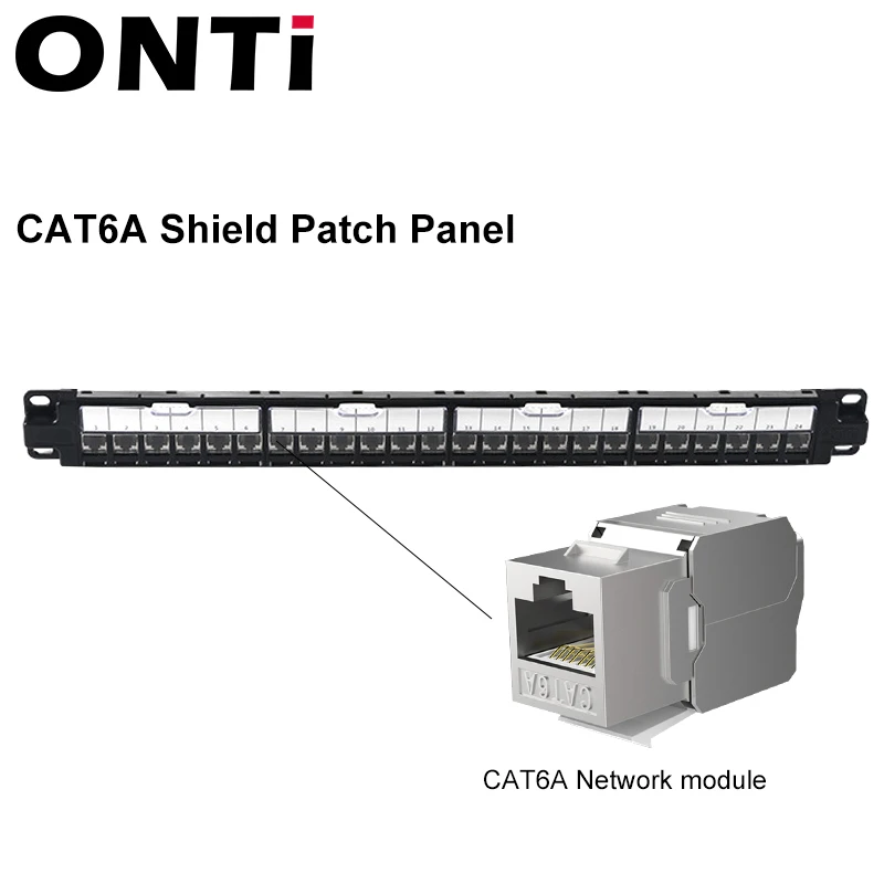 24-Port Dustproof And Durable Shielded Patch Panel For Connecting CAT5e, CAT6, CAT6A, CAT7, CAT8 networking tools Networking Tools