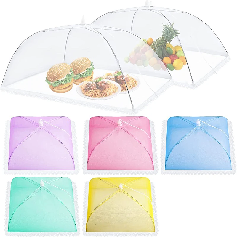 Food Cover Food Covers Mesh Supplies Foldable Kitchen Anti Fly Mosquito Food Cover Picnic Protect Vegetable Fruit Breathable Cover Kitchen