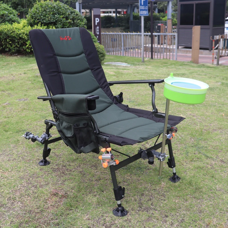 Fishing Chair Outdoor Beach Chair Foldable Fishing Recliner Four-Leg Adjustable Portable European Style 낚시의자 Oxford Cloth