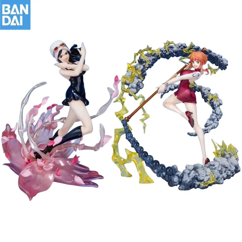

Original BANDAI Anime One Piece SPIRITS Figuarts ZERO Super Fierce Battle Buggy Nami Nico Robin Action Figure Model Toys Gifts
