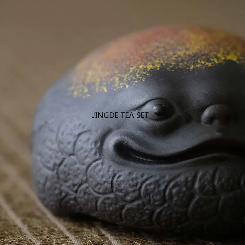 Purple Clay Golden Toad Toad Tea Pet Chinese Lucky Tea Playing Tea Desktop Accessories