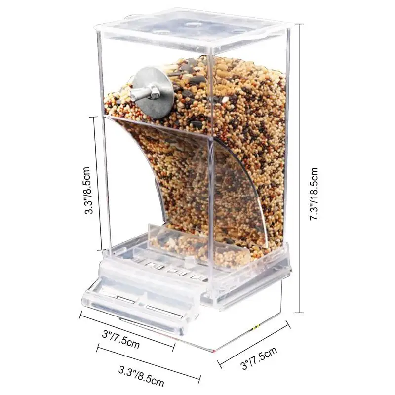 No Mess Bird Feeders Automatic Parrot Feeder Drinker Acrylic Seed Food Container Cage Accessories For Small And Medium Parakeets bird feeder parrot feeder