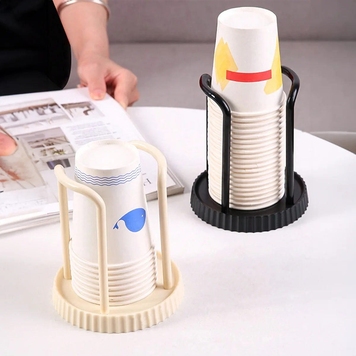 Simple Paper Cup Holder, Disposable Cup Storage Rack, Multifunctional Coffee and Milk Tea Cup Storage Rack, Cup Extractor 4