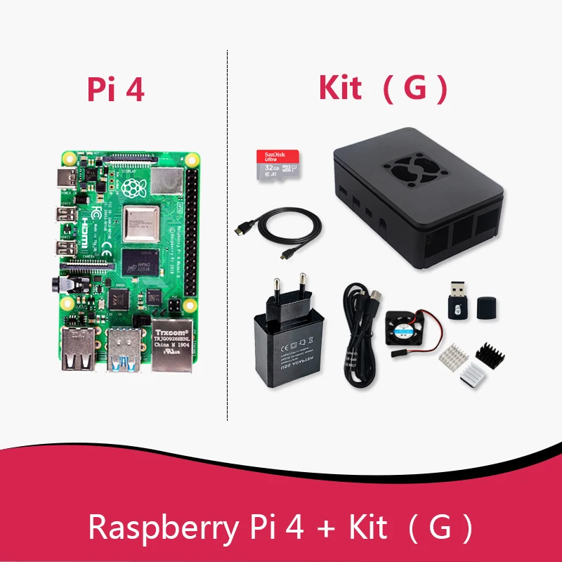 Official Original Raspberry Pi 4 Model B 4b Dev Board or Kit(G) RAM 1GB 2GB  4GB 8GB Core CPU 1.5Ghz 3 Speeder Than Pi 3B+