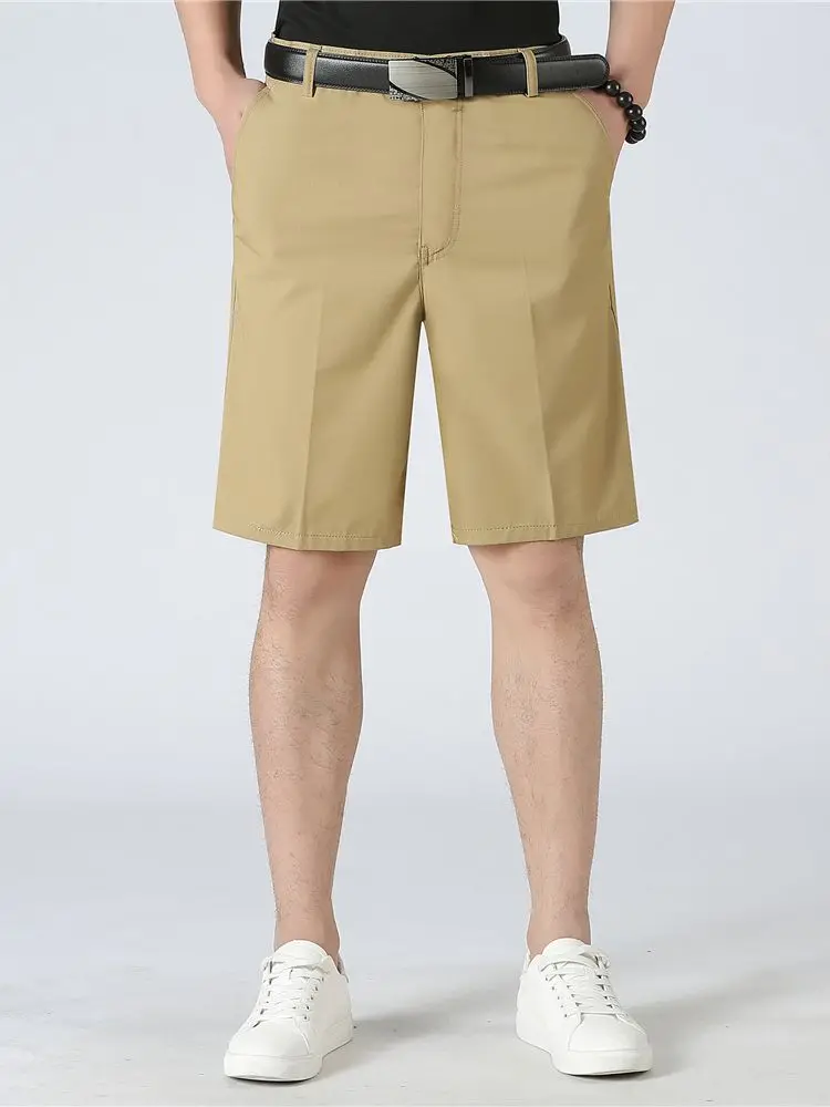 

COODRONY Brand Summer New Arrival Soft Cotton Casual Shorts Men Khaki Beige Color Straight Business Suit Pants With Pocket G4004