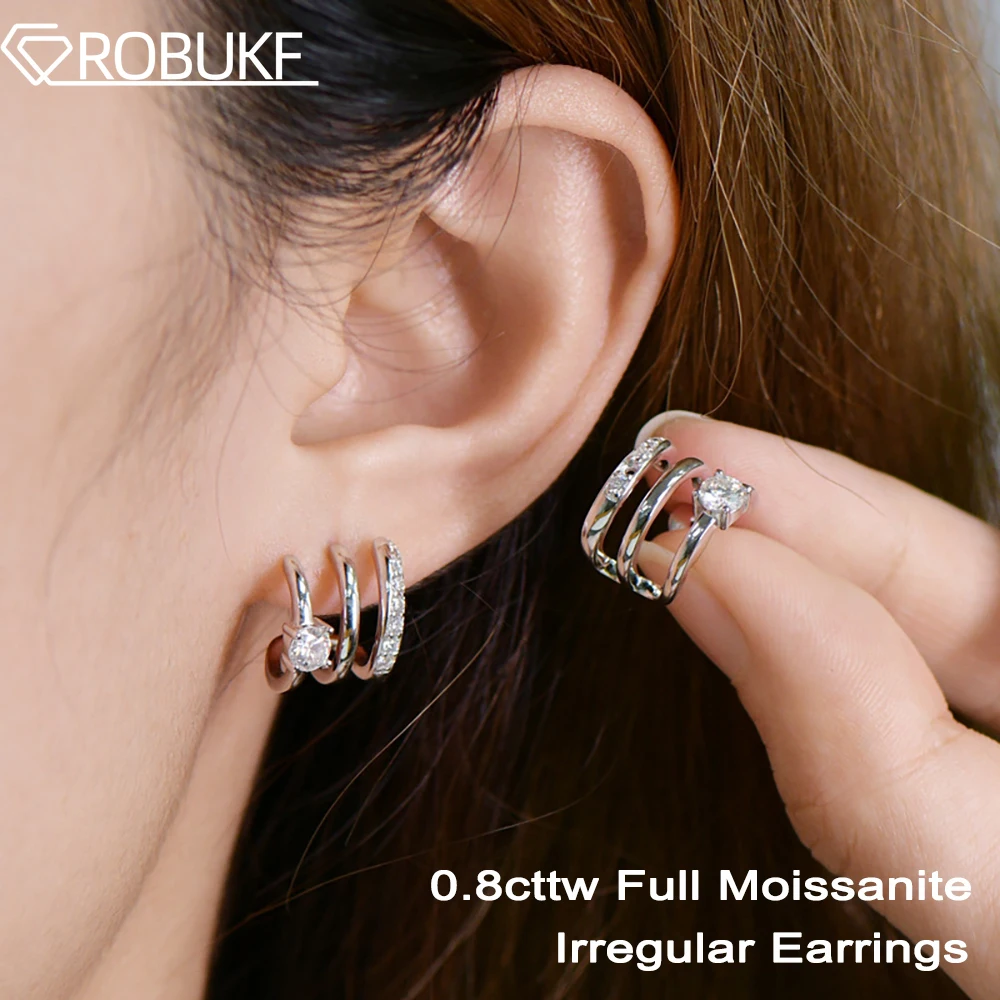 

4mm D Color Full Moissanite Earring For Women 925 Sterling Silver 18K Gold Plated Leaf Earrings Wholesale Wedding Jewelry Gifts